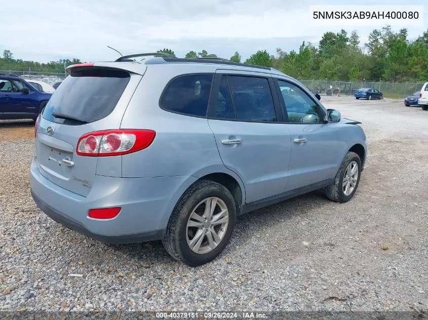 2010 Hyundai Santa Fe Limited VIN: 5NMSK3AB9AH400080 Lot: 40379151