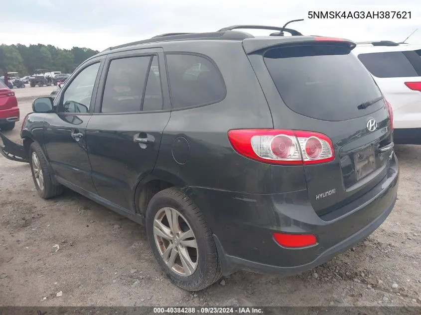 5NMSK4AG3AH387621 2010 Hyundai Santa Fe Limited