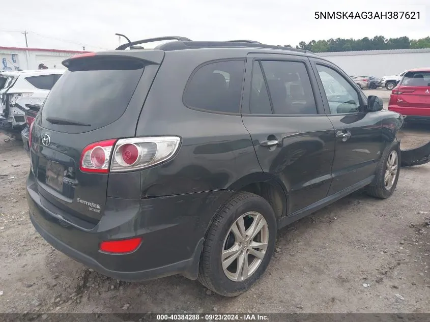 2010 Hyundai Santa Fe Limited VIN: 5NMSK4AG3AH387621 Lot: 40384288