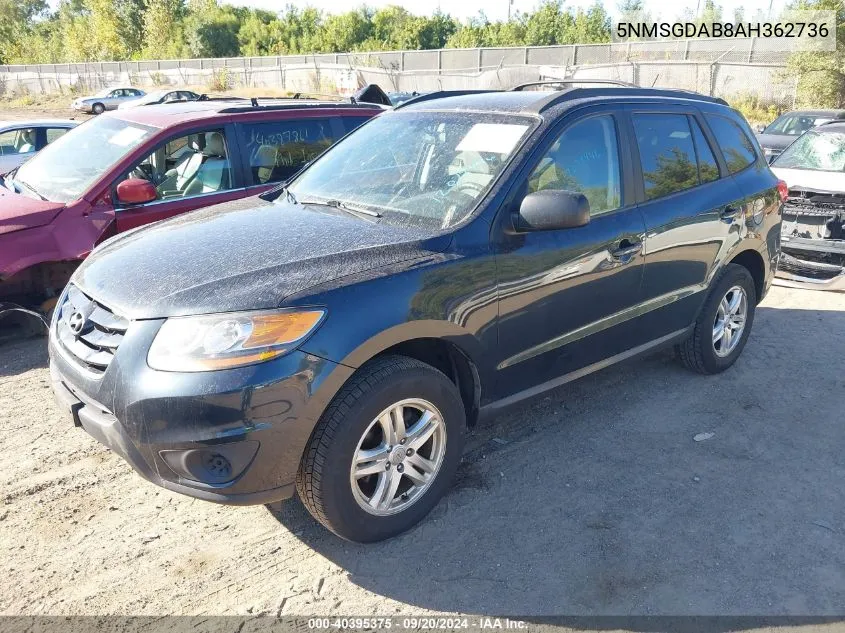 2010 Hyundai Santa Fe Gls VIN: 5NMSGDAB8AH362736 Lot: 40395375