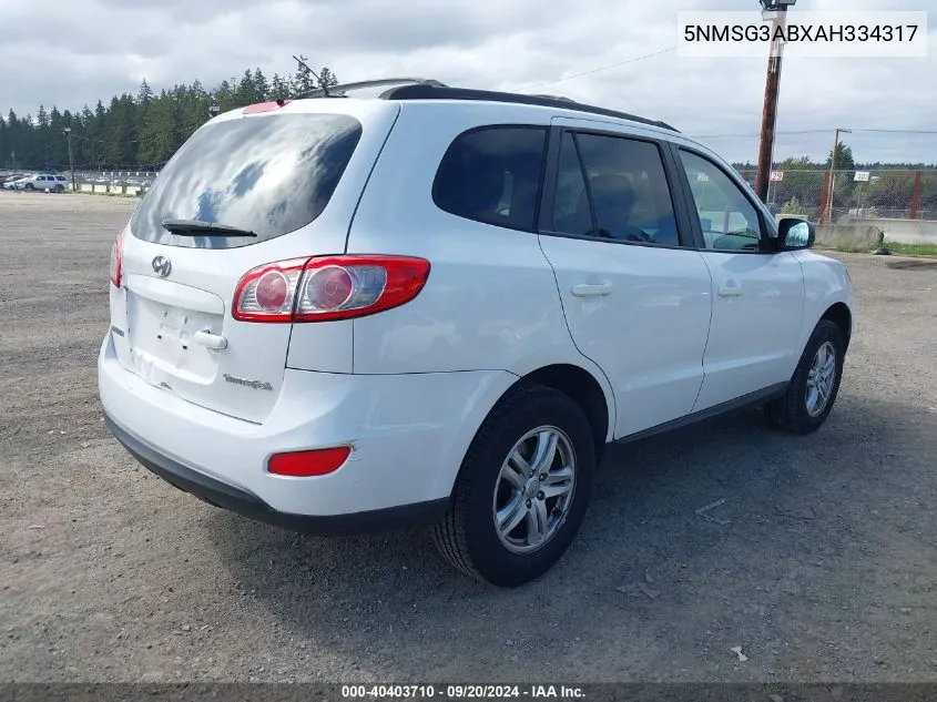 5NMSG3ABXAH334317 2010 Hyundai Santa Fe Gls