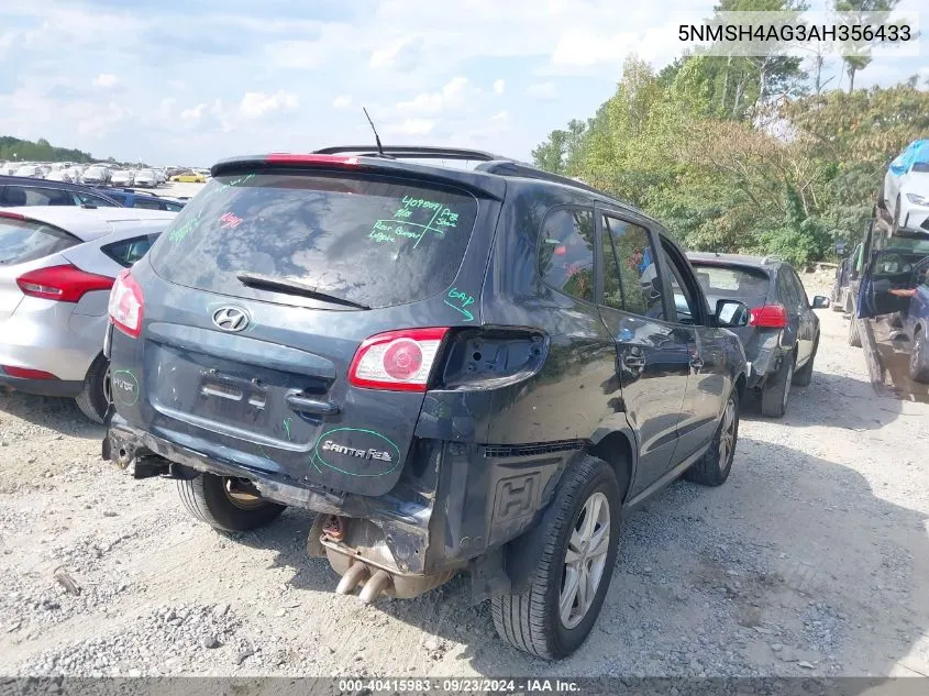 5NMSH4AG3AH356433 2010 Hyundai Santa Fe Se