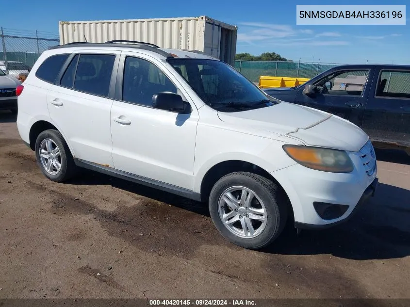 2010 Hyundai Santa Fe Gls VIN: 5NMSGDAB4AH336196 Lot: 40420145