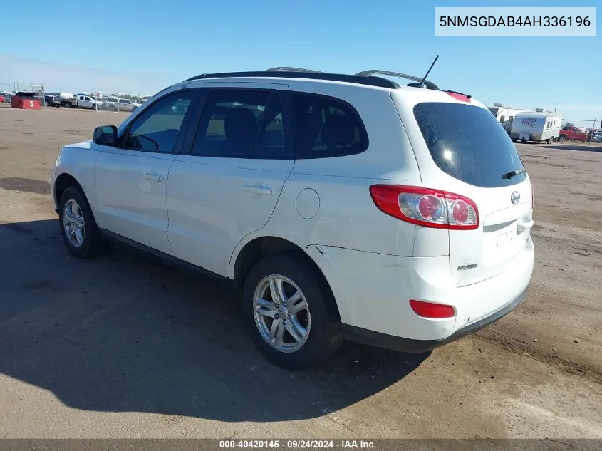 5NMSGDAB4AH336196 2010 Hyundai Santa Fe Gls