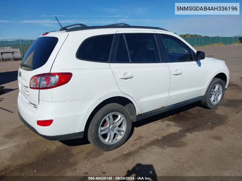 5NMSGDAB4AH336196 2010 Hyundai Santa Fe Gls