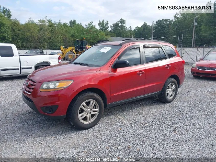 2010 Hyundai Santa Fe Gls VIN: 5NMSG3AB6AH380131 Lot: 40422395