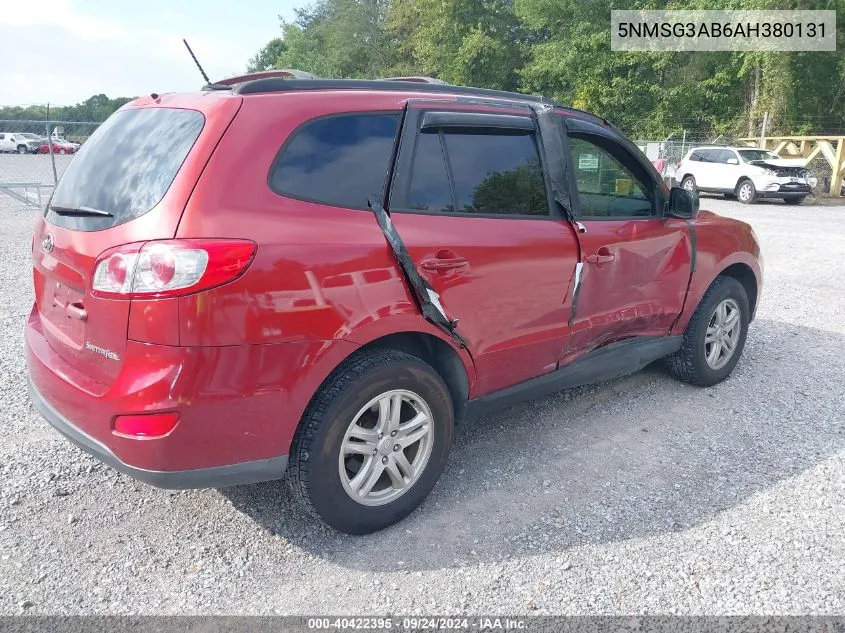 2010 Hyundai Santa Fe Gls VIN: 5NMSG3AB6AH380131 Lot: 40422395