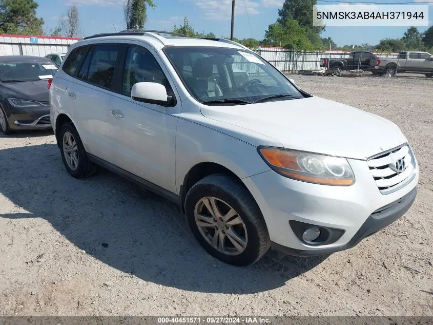 2010 Hyundai Santa Fe Limited VIN: 5NMSK3AB4AH371944 Lot: 40451571