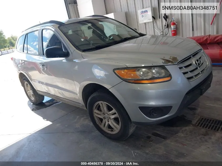 5NMSGDAB0AH348751 2010 Hyundai Santa Fe Gls