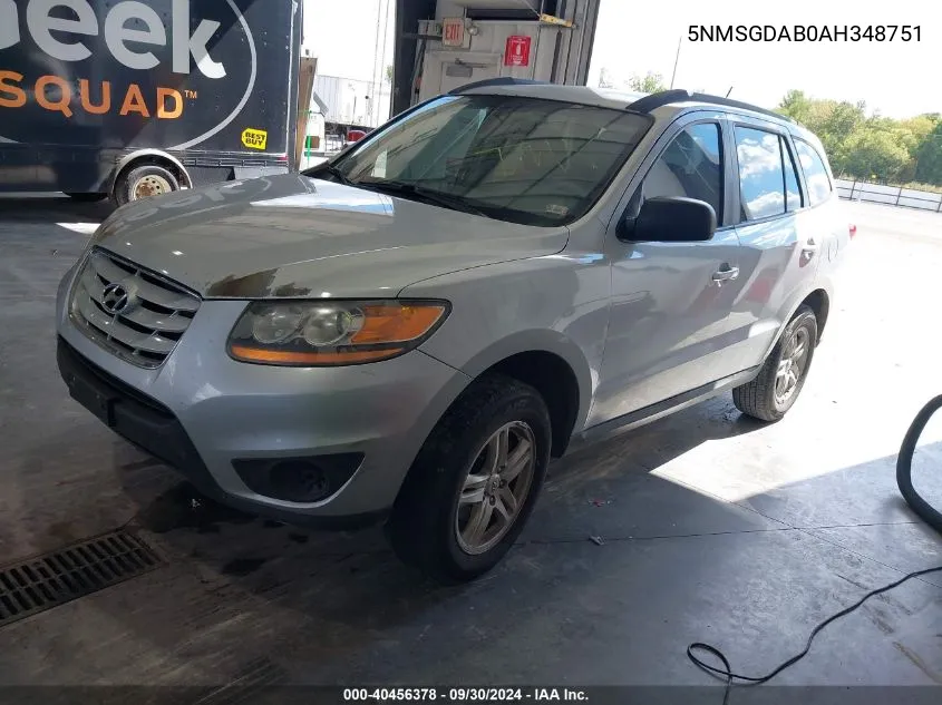 2010 Hyundai Santa Fe Gls VIN: 5NMSGDAB0AH348751 Lot: 40456378