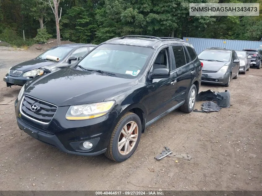 5NMSHDAG5AH343473 2010 Hyundai Santa Fe Se