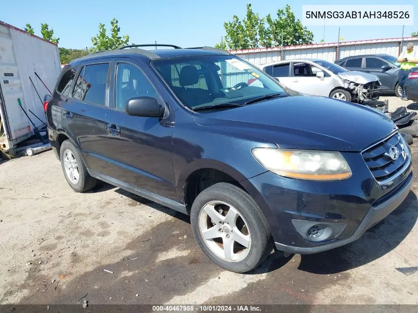 5NMSG3AB1AH348526 2010 Hyundai Santa Fe Gls