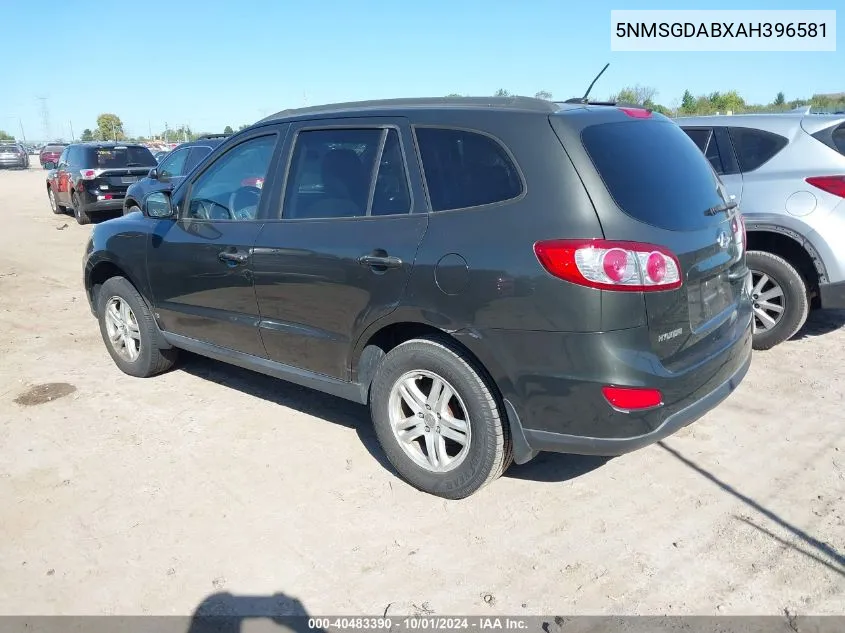 5NMSGDABXAH396581 2010 Hyundai Santa Fe Gls