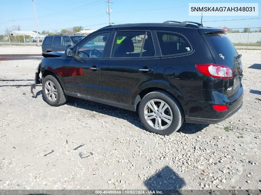 5NMSK4AG7AH348031 2010 Hyundai Santa Fe Limited V6