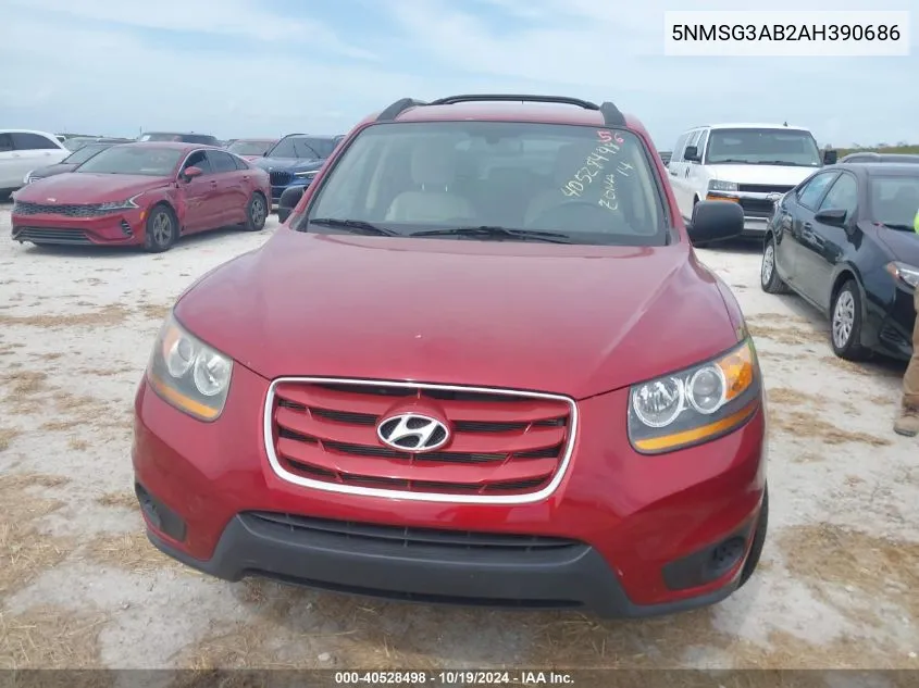 5NMSG3AB2AH390686 2010 Hyundai Santa Fe Gls