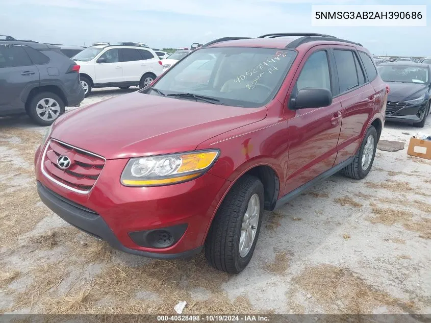 2010 Hyundai Santa Fe Gls VIN: 5NMSG3AB2AH390686 Lot: 40528498