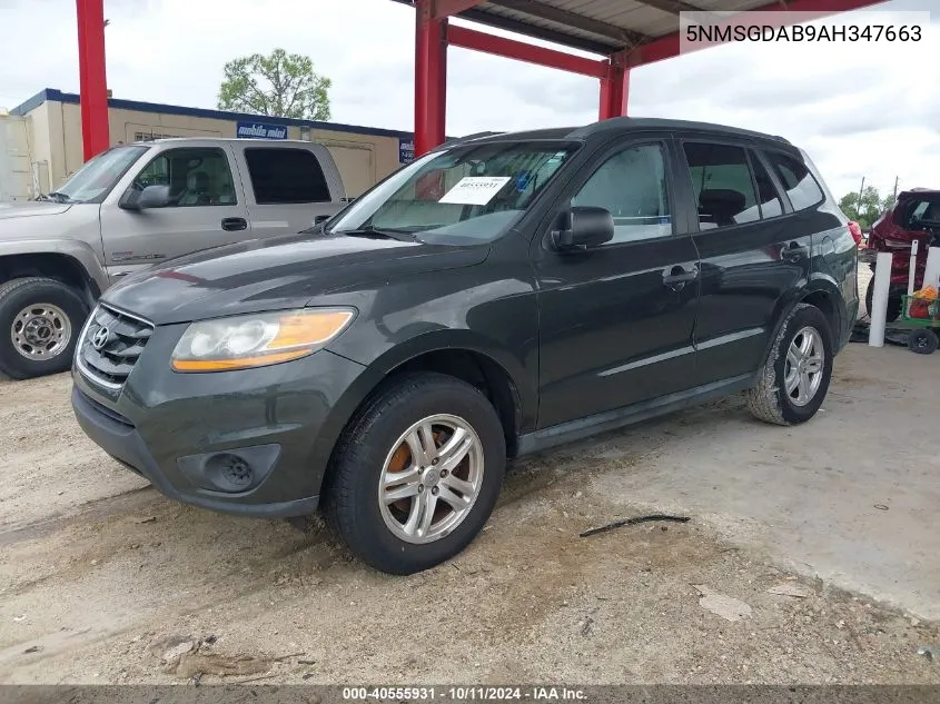 2010 Hyundai Santa Fe Gls VIN: 5NMSGDAB9AH347663 Lot: 40555931