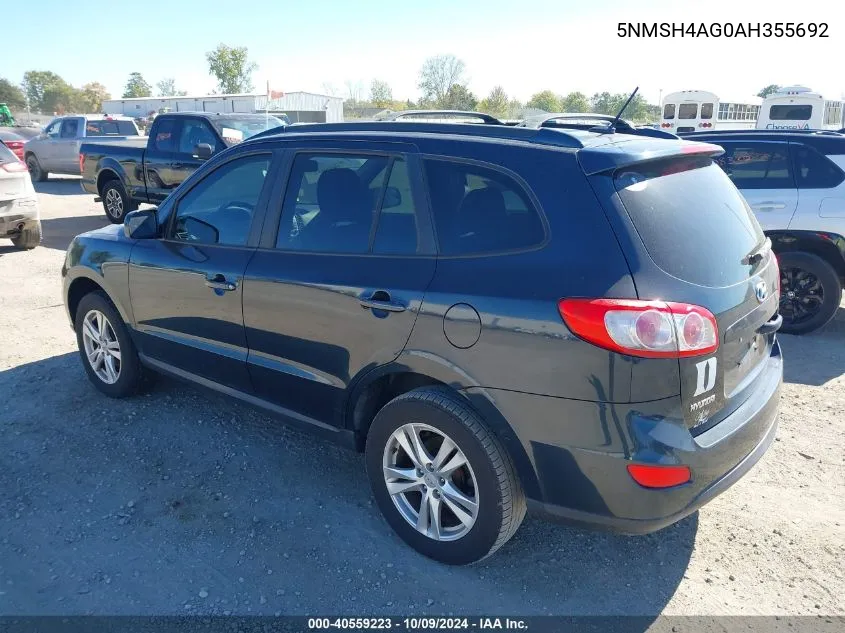 2010 Hyundai Santa Fe Se VIN: 5NMSH4AG0AH355692 Lot: 40559223