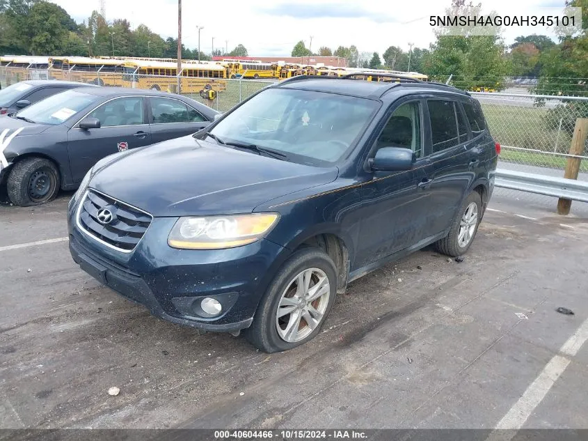 5NMSH4AG0AH345101 2010 Hyundai Santa Fe Se