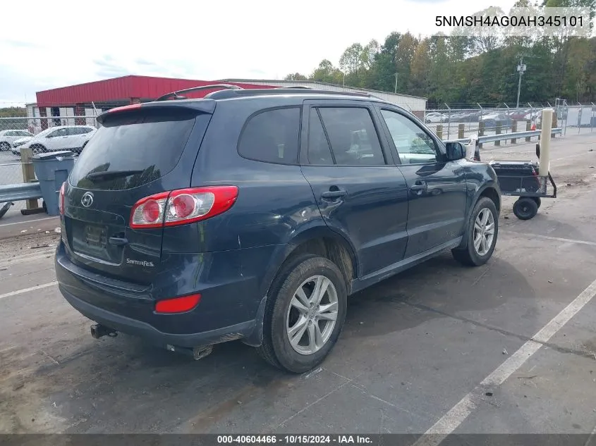 5NMSH4AG0AH345101 2010 Hyundai Santa Fe Se