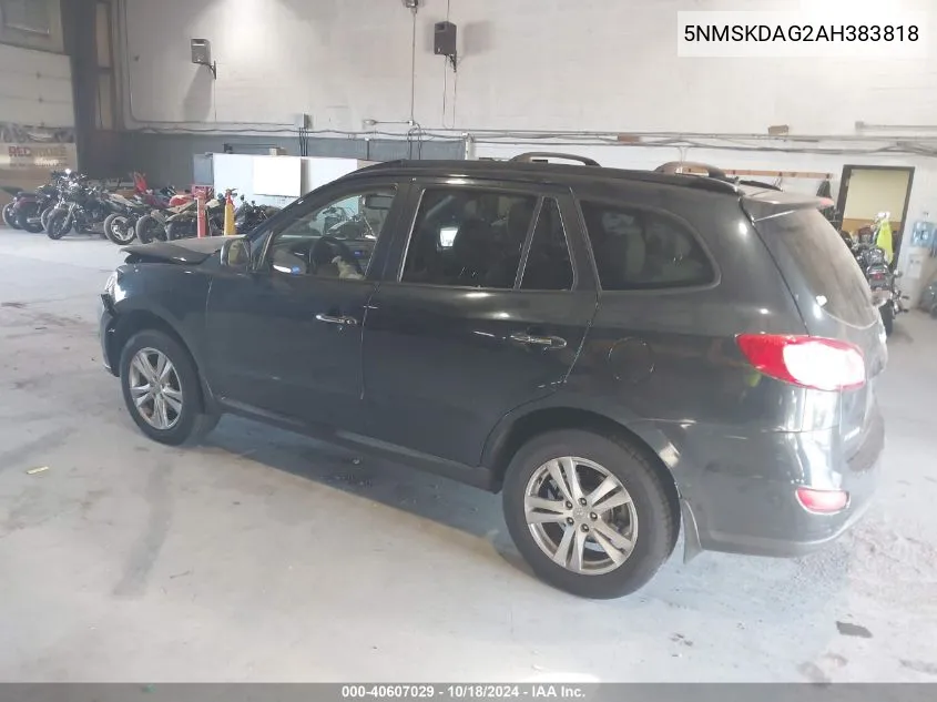 2010 Hyundai Santa Fe Limited VIN: 5NMSKDAG2AH383818 Lot: 40607029