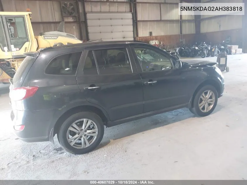 2010 Hyundai Santa Fe Limited VIN: 5NMSKDAG2AH383818 Lot: 40607029