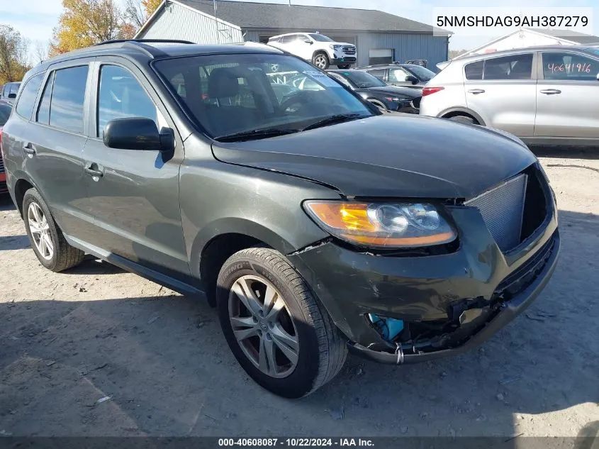 2010 Hyundai Santa Fe Se VIN: 5NMSHDAG9AH387279 Lot: 40608087