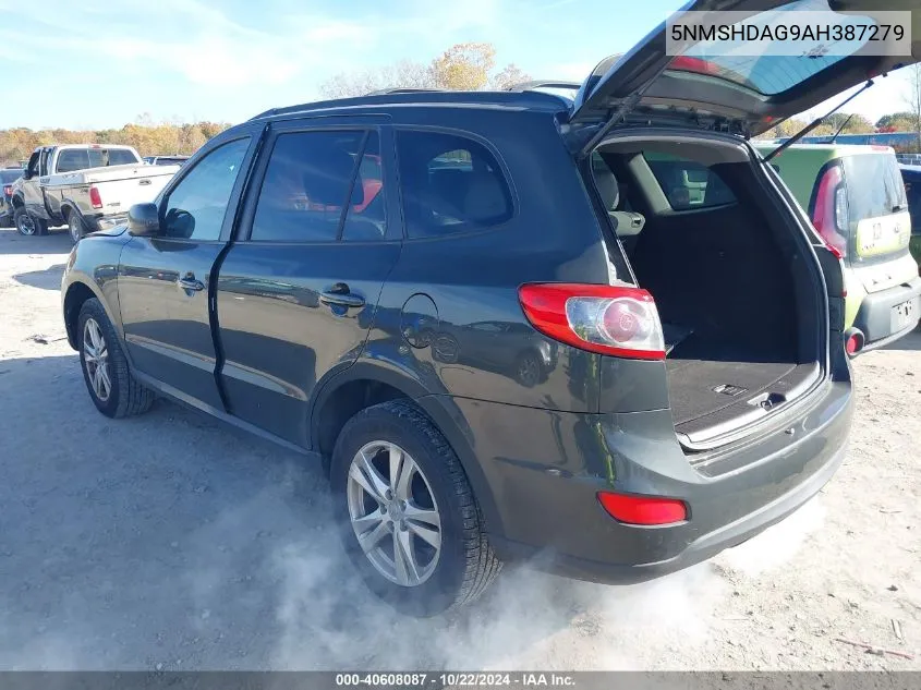 5NMSHDAG9AH387279 2010 Hyundai Santa Fe Se