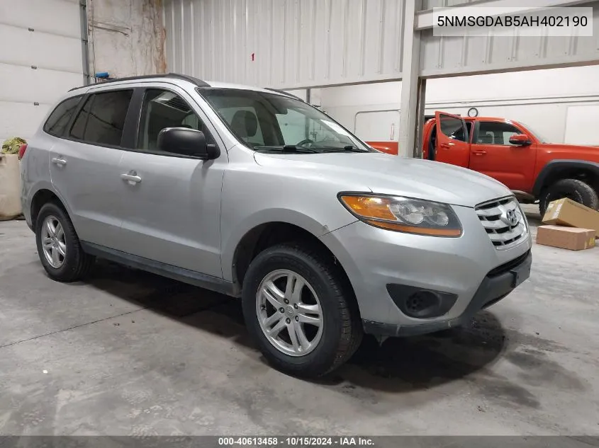 2010 Hyundai Santa Fe Gls VIN: 5NMSGDAB5AH402190 Lot: 40613458