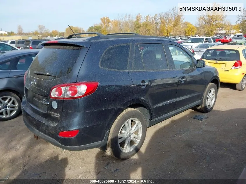 2010 Hyundai Santa Fe Limited V6 VIN: 5NMSKDAGXAH395019 Lot: 40625600