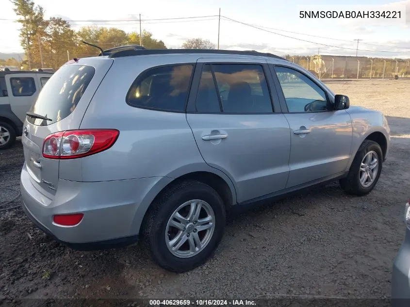 5NMSGDAB0AH334221 2010 Hyundai Santa Fe Gls