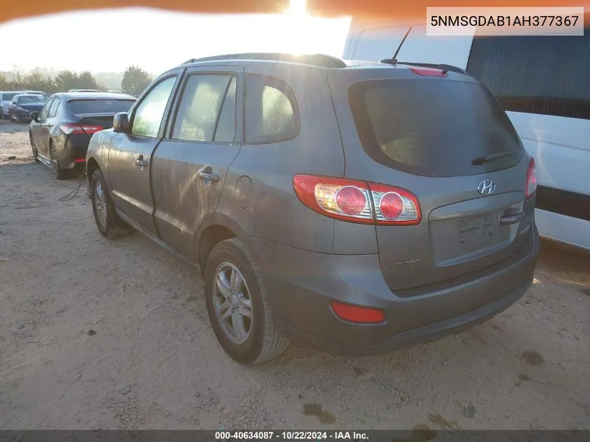 5NMSGDAB1AH377367 2010 Hyundai Santa Fe Gls