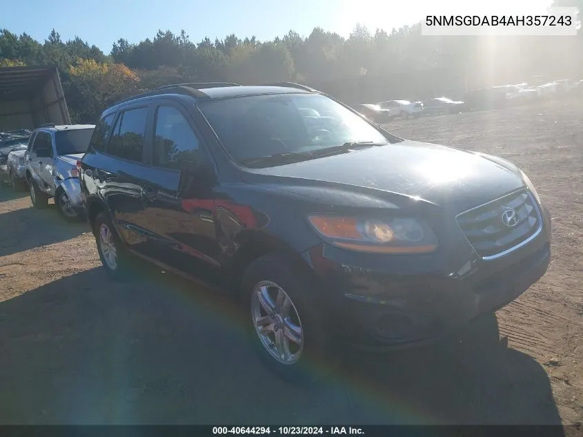 2010 Hyundai Santa Fe Gls VIN: 5NMSGDAB4AH357243 Lot: 40644294