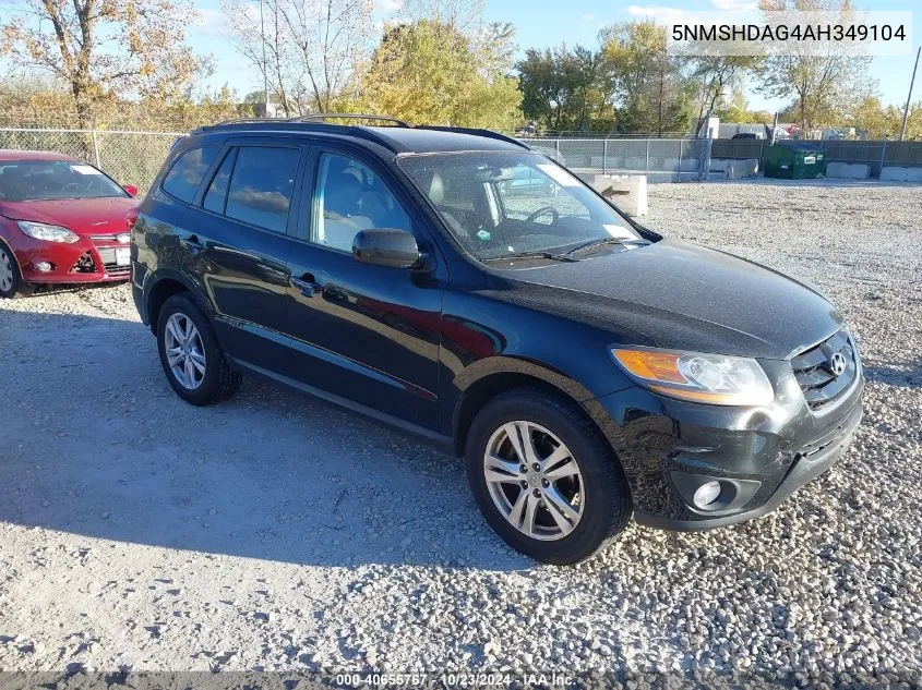 2010 Hyundai Santa Fe Se VIN: 5NMSHDAG4AH349104 Lot: 40655767