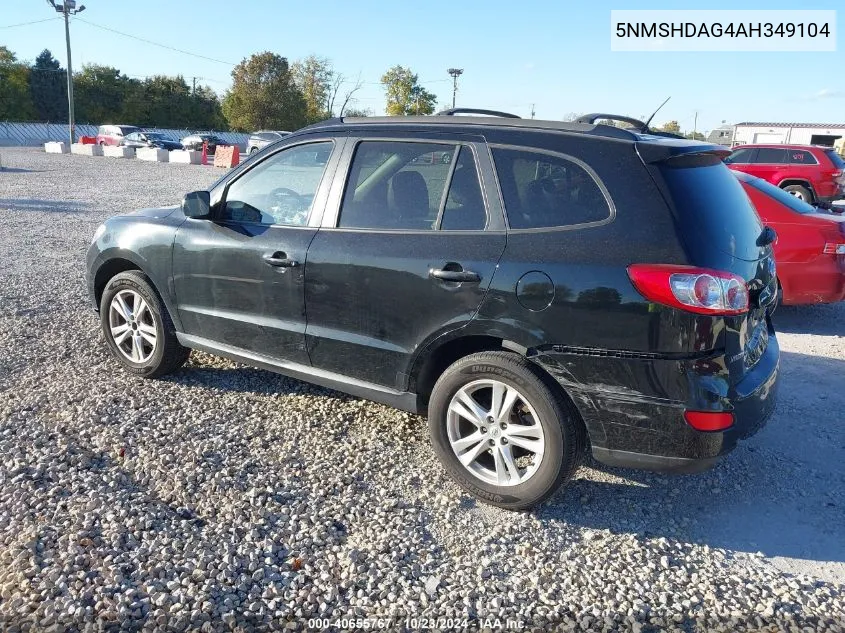 2010 Hyundai Santa Fe Se VIN: 5NMSHDAG4AH349104 Lot: 40655767