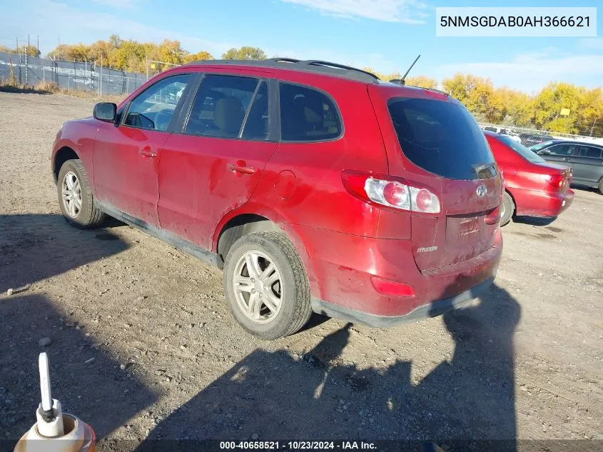 2010 Hyundai Santa Fe Gls VIN: 5NMSGDAB0AH366621 Lot: 40658521