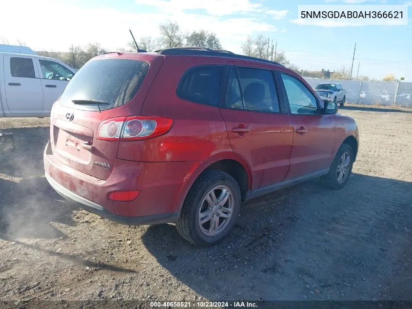 2010 Hyundai Santa Fe Gls VIN: 5NMSGDAB0AH366621 Lot: 40658521