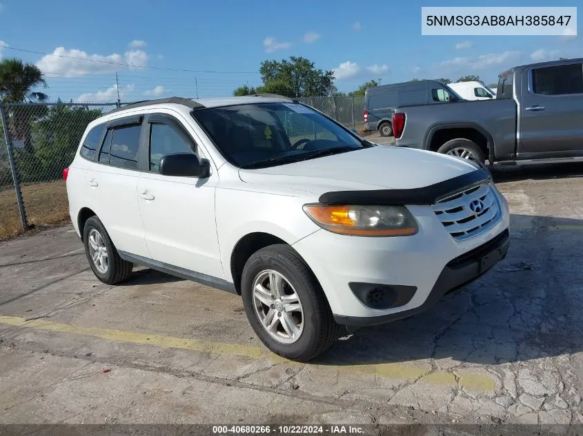 5NMSG3AB8AH385847 2010 Hyundai Santa Fe Gls