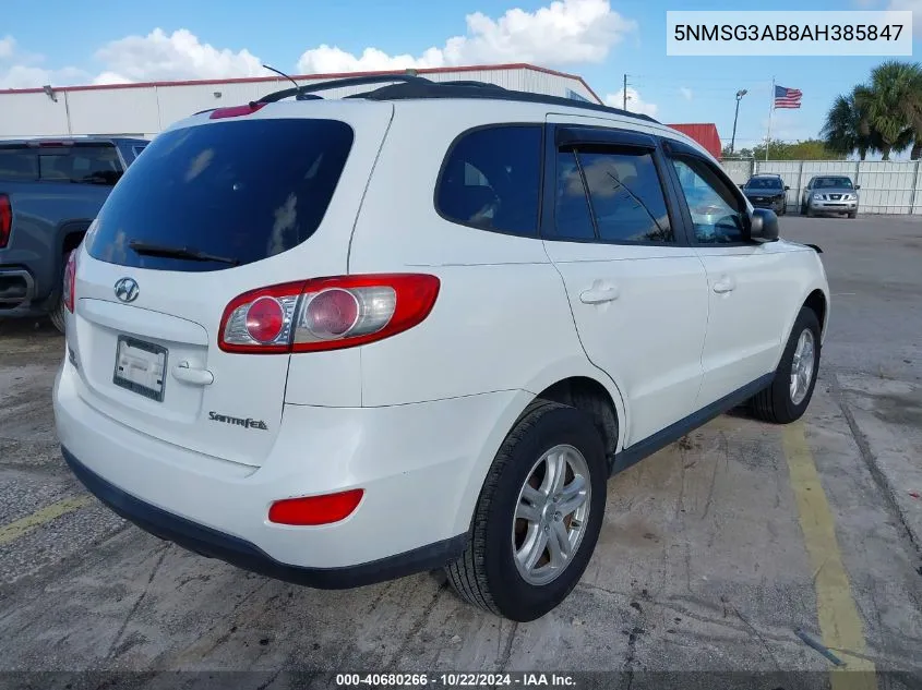 2010 Hyundai Santa Fe Gls VIN: 5NMSG3AB8AH385847 Lot: 40680266