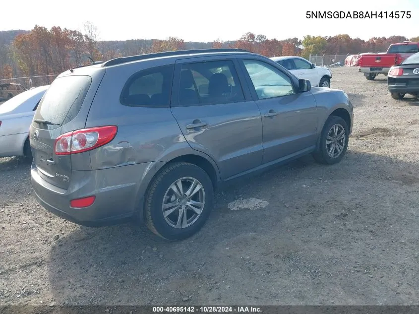 2010 Hyundai Santa Fe Gls VIN: 5NMSGDAB8AH414575 Lot: 40695142