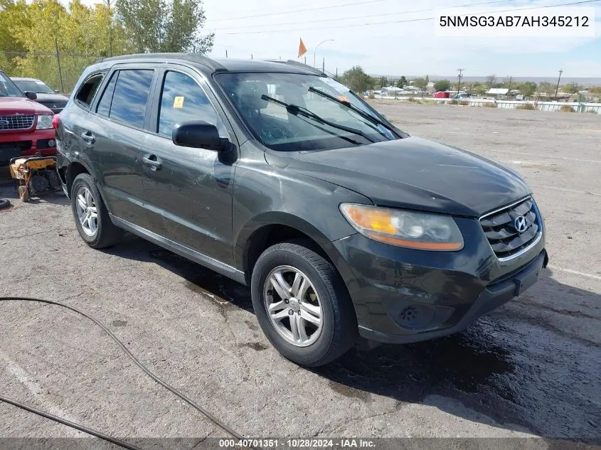 2010 Hyundai Santa Fe Gls VIN: 5NMSG3AB7AH345212 Lot: 40701351