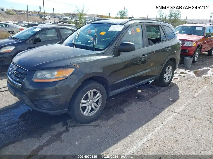 2010 Hyundai Santa Fe Gls VIN: 5NMSG3AB7AH345212 Lot: 40701351