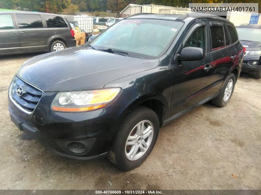 2010 Hyundai Santa Fe Gls VIN: 5NMSG3AB3AH401761 Lot: 40708609