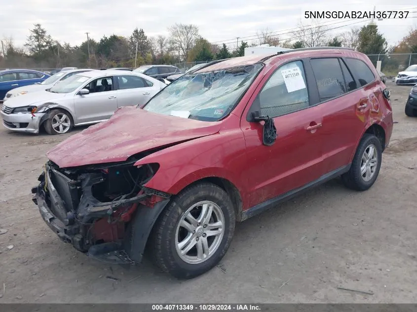 2010 Hyundai Santa Fe Gls VIN: 5NMSGDAB2AH367737 Lot: 40713349