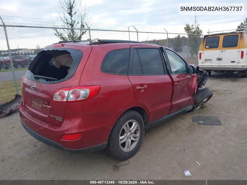 2010 Hyundai Santa Fe Gls VIN: 5NMSGDAB2AH367737 Lot: 40713349