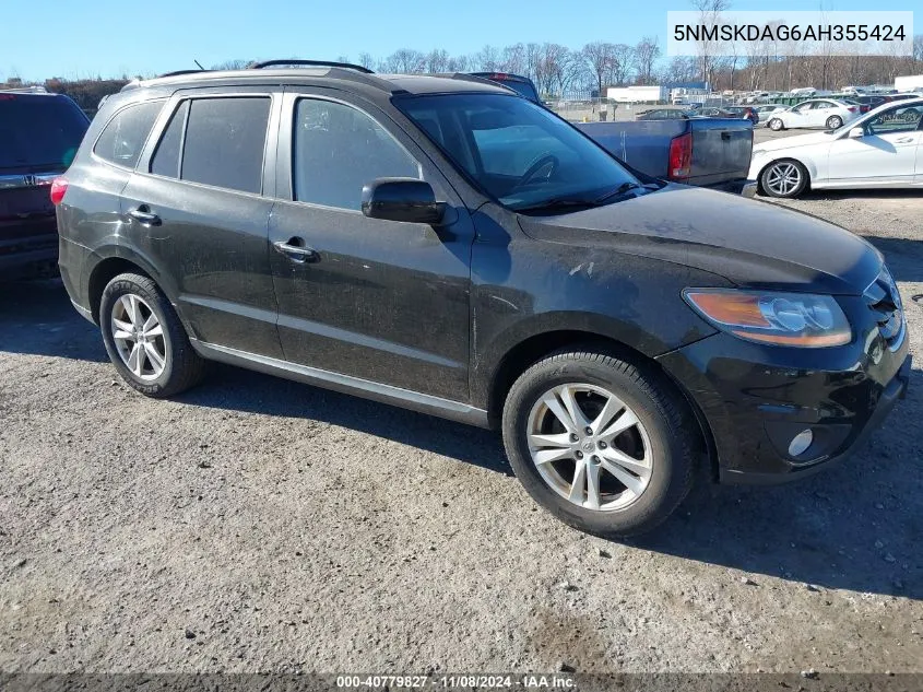 2010 Hyundai Santa Fe Limited V6 VIN: 5NMSKDAG6AH355424 Lot: 40779827