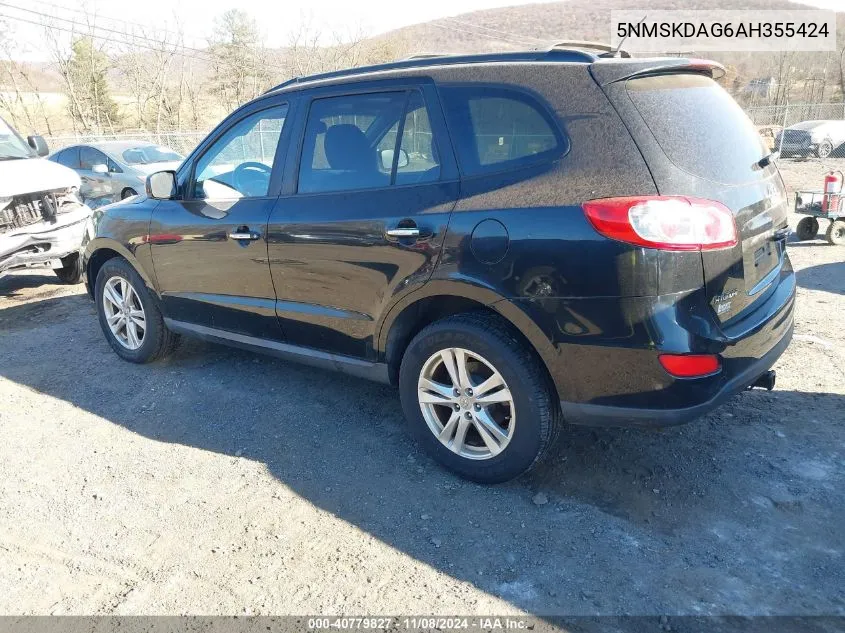 2010 Hyundai Santa Fe Limited V6 VIN: 5NMSKDAG6AH355424 Lot: 40779827