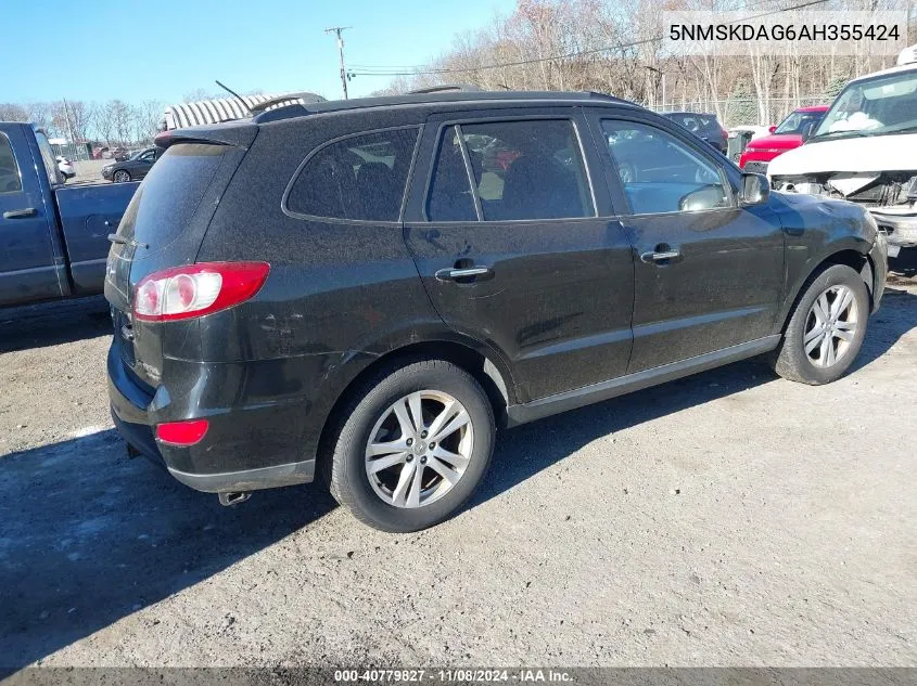 2010 Hyundai Santa Fe Limited V6 VIN: 5NMSKDAG6AH355424 Lot: 40779827