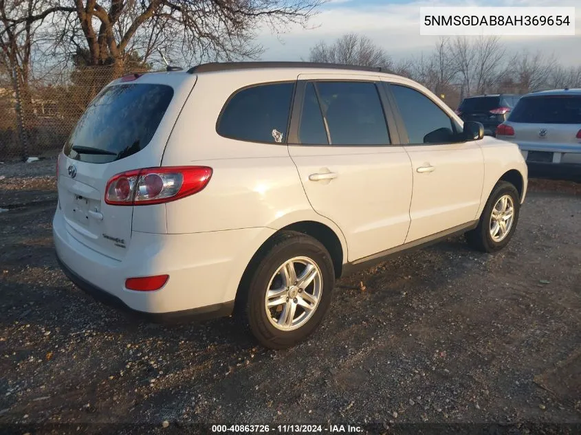 2010 Hyundai Santa Fe Gls VIN: 5NMSGDAB8AH369654 Lot: 40863726