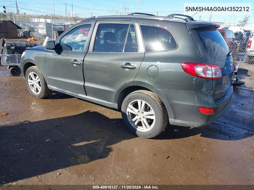 2010 Hyundai Santa Fe Se VIN: 5NMSH4AG0AH352212 Lot: 40918137